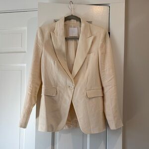 Mango Classic Cream Blazer 100% linen